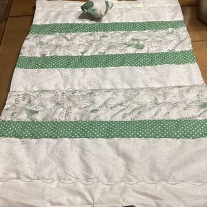 NWOT. Handcrafted Quilted Toy Animal/Doll Quilt and Pillow Set